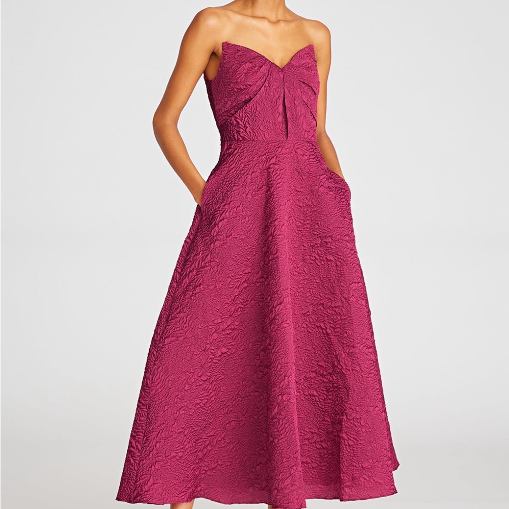 Ellie A Line Midi Dress in Winberry.
